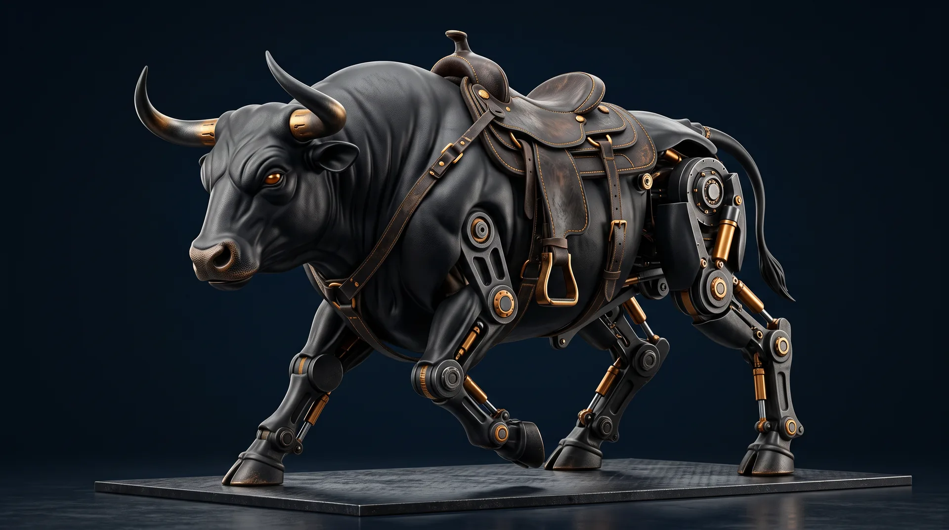 El Barbaro — matte black mechanical bull